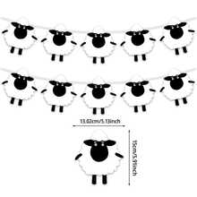 1 Set Cartoon Sheep Party Banner, Baby Room Decoration And Baptism Garland - View 8