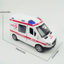 1pc Ambulance Model Toy: 5 Doors Openable, Retractable Stretcher, Sound And Light Effects; Essential For Children's Role Play; Inertia Glide; Durable Material; Children's Toy Gift - Multicolor - View 6