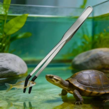 水族造景必備 25cm/9.84IN 直頭水族修剪工具 24cm/9.65IN 彎頭不鏽鋼水草鑷子 水草種植工具 水族清潔套組 爬蟲蜥蜴餵食夾附PVC保護套 - C-銀色 - 查看 6
