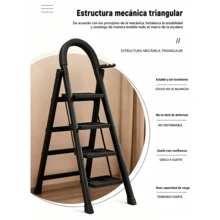 Portable 5-Step Tubular Folding Ladder - Black - View 5