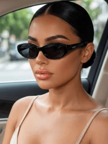 1 Pair Of Women's Personalized, Exquisite Plastic Geometric Fashion Eyewear, Perfect For Rave Parties, Street Photography, Tropical Beach Getaways, Su - Multicolor - View 9