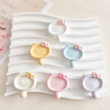 10/20/30pcs Cute Pastel Cat Design Resin Flat Back Cabochons, No Holes, For DIY Crafts, Scrapbooking, Jewelry Making - Birthday Party Decor - Cat Themed Items, Scrapbook Supplies, Quirky Design, Glossy Finish - Random Colors - Cat Mirror - View 11