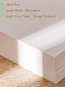 20/50 Sheets A4 Watercolor Paper, Cotton Textured White Blank Drawing Paper. Perfect For Students And Artists, Suitable For DIY Crafts, Sketching, Handwriting And Watercolor Painting. High Quality Paper, Suitable For School, Office And Back To School Use - Watercolor Paper - View 5