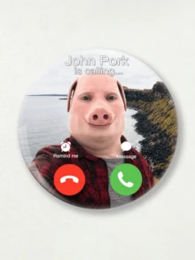 趣味 John Pork 徽章：小眾豬神迷因胸針別針，背包與衣物動物配件，古怪珠寶禮物 - 彩色 - 查看 6