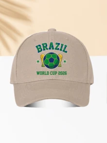 1件羊毛棒球帽 世界盃主題「BRAZIZ WORLD CUP 2026」印花圖案 送給家人和朋友的禮物 全季節裝飾風格 男士女士必備時尚單品 - 毛青 - 查看 13