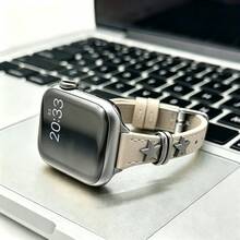 1件龐克風皮革環扣適用於Apple Watch錶帶 女款細款 38mm 40mm 41mm 42mm 44mm 45mm 46mm 49mm 系列 Ultra 11/10/9/8/7/6/5/4/3 SE - 溝 - 查看 2