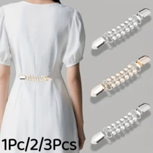 1Pc/2/3Pcs New Rhinestone Claw Chain Clothing Buckle Alligator Hair Clip Shawl Scarf Cardigan Sweater Tightening Brooch Clip Accessory Button Ornament - Multicolor - View 11