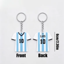 Personalized Jersey Keychain, Customizable For Multiple Countries, Double-Sided Custom Name And Number Key Ring, Suitable As Gift For Football Teams, Coaches, Players And Fans, Can Be Used As Backpack Charm, Unique Sports-Themed Birthday Or Holiday Gift For Men And Women - H-personalized Jersey Keychain - View 6
