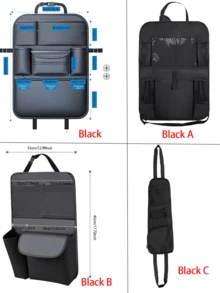 Car Seat Back Storage Bag With Tissue Box - Large Capacity Back Seat Organizer, Back Seat Storage Pouch, Car Storage Supplies, Suitable For Storing Car Essentials - Universal Multi-Pocket Hanging Car Trunk Organizer Bag - General Purpose - View 3