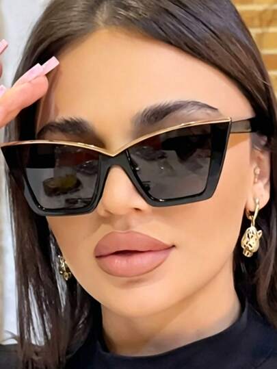 1 Pair Cat Eye Fashion Personality Glasses For Women Decorative Function High-End Photo Prop