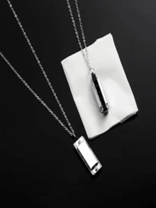 1個高品質4孔8音迷你項鍊口琴,多色可選,初學者音樂樂器,情人節、感恩節、節日吊墜小禮物 - 彩色 - 查看 6