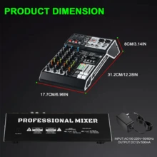 Audio Mixer,  10 Channel Professional Sound Mixer Console With 99 DSP Effects, Mixing Board DJ Mixer W/USB, Bluetooth, 48V Power Supply, PAD Button For Recording Karaoke PA Drum Live Music - X1-10 Channels - View 11