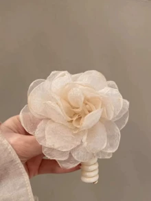 1件夏季浪漫仙女玫瑰螺旋髮圈 編髮工具 高彈性髮繩 - 彩色 - 查看 6