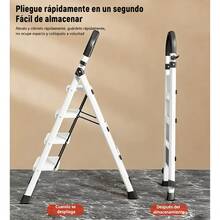 Portable 5-Step Tubular Folding Ladder - White - View 5