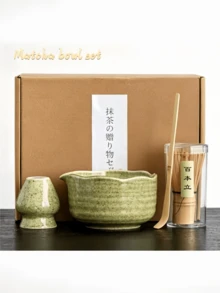 1pc/7pcs Japanese Kiln-Fired Matcha Tea Set, Matcha Tea Set, Complete Matcha Tool Set, Full Matcha Tools, Matcha Set, Matcha Whisk Set, Matcha Tools, Matcha, Matcha Plate, Matcha Tools, Cup, Matcha Related Products, Including Matcha Bowl, Matcha Whisk, Matcha Cup, Matcha Whisk, Matcha Spoon, Tea Bowl Set, Matcha Brewing Tools, Dessert And Beverage Making Tools - Multicolor - View 8