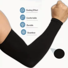 1 Pair Cooling Sun Protection Arm Sleeves, Breathable Elastic Quick-Dry Fabric, Snug Fit, Ideal For Summer Sports And Cycling - Multicolor - View 4