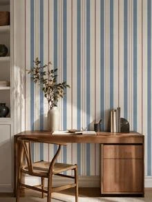 SUPSTICKER 1pc Multicolor Vintage Striped Self-Adhesive Wallpaper, Waterproof Removable PVC Wall Decor, Suitable For Bedroom, Kids Room, Study, 3 Sizes - Multicolor - View 2
