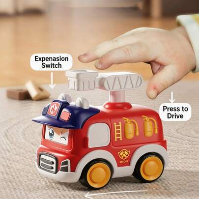 1pc Cute Face-Changing Car: Press To Change Face, Press To Move Forward; Multiple Options Available; Top Choice For Baby Gifts; Durable Material; Smooth And Burr-Free