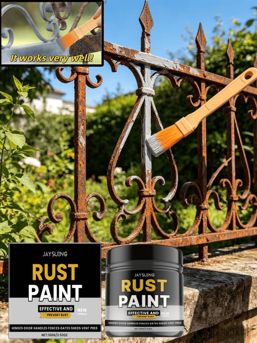 JAYSUING Gray Anti-Rust Paint, Home Use Waterproof, Weather-Resistant, Metal Paint For Renovation