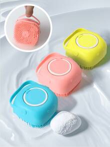 1pc Soft Silicone Bath Brush, Gentle Exfoliation And Massage, Efficient Home Bathing Tool - Multicolor - View 2