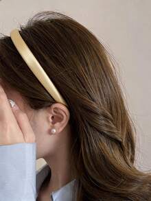 1pc/4pcs/5pcs Fashion Elegant Satin Solid Color Wide Headband Women's Hair Accessories Suitable For Party Prom, Dress Up, Outing - Multicolor - View 2