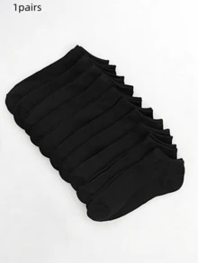 1/5/10/20 pares de calcetines invisibles para mujer en 10 colores - Negro - Ver 10