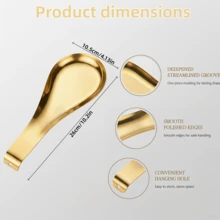 1-5 piezas Reposacucharas con forma de pez de acero inoxidable dorado, soporte anti-óxido para utensilios para el hogar & restaurante - Dorado - Ver 12