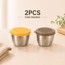 6pcs Mini Stainless Steel Sauce Cups With Colorful Silicone Lids, Reusable Condiment Dishes For Ketchup, Dressing, And Dips, Perfect For Kitchen, Lunch, Picnic, Party Gifts, Random Color - View 9