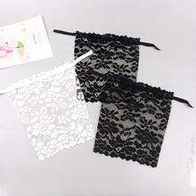 3pcs Black & White Lace Bralette, Strapless Detachable Collar, UV Protection, 3-Way Adjustable, Seamless Bra With Detachable Strap - Multicolor - View 16