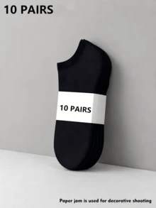 1/5/7/10/20 Pairs Minimalist Basic Men's Ankle Socks. Soft And Lightweight Full-Coverage Low-Cut Ankle Socks, Women's Over-The-Knee Socks And Men's Mid-Calf Socks, Suitable For Sports, Home And Casual. Business Casual Unisex Knee-High Socks And Socks, Black - Black - View 10