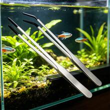 水族造景必備 25cm/9.84IN 直頭水族修剪工具 24cm/9.65IN 彎頭不鏽鋼水草鑷子 水草種植工具 水族清潔套組 爬蟲蜥蜴餵食夾附PVC保護套 - C-銀色 - 查看 11
