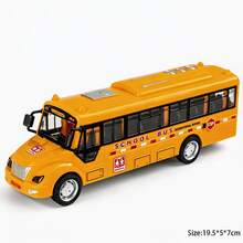 1pc Sound & Light Bus Toy: Press To Activate Sound And Light, Inertia Sliding, Durable Material; School Bus/Police Car/Fire Truck, Multiple Models And Colors Available; Rubber Tires; Essential For Desktop Display; Children's Toy Gift - Multicolor - View 9