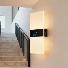 Wireless Installation Wall Lamp, LED Sensor Wall Light, Rechargeable, Self-Adhesive Firm Installation, Suitable For Living Room, Hallway, Corridor, LED Lighting Fixture - Black - View 7