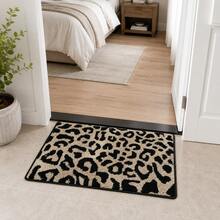 1pc Luxury Leopard Print Bathroom Anti-Slip Mat, Faux Cashmere Rectangular Rug, Absorbent & Non-Slip, Suitable For Bathroom, Toilet, Bedroom, Kitchen Entrance And Other Home Decor, All Season - A - View 14