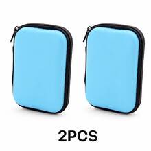 4 piezas/2 piezas/1 pieza Caja de almacenamiento portátil de carcasa dura, bolsa organizadora electrónica mini con cremallera y bolsillo de malla, bolsa de almacenamiento compacta para auriculares, cables y cargadores, bolsa portátil de viaje, adecuada para auriculares, cables USB, accesorios pequeños, almacenamiento en escritorio y bolsa - Multicolor - Ver 6