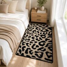 1pc Luxury Leopard Print Bathroom Anti-Slip Mat, Faux Cashmere Rectangular Rug, Absorbent & Non-Slip, Suitable For Bathroom, Toilet, Bedroom, Kitchen Entrance And Other Home Decor, All Season - A - View 13