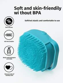 1pc Soft Silicone Bath Brush, Gentle Exfoliation And Massage, Efficient Home Bathing Tool - Multicolor - View 6