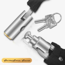 1 buah Gembok Rantai Stainless Steel, Gembok Sepeda Anti-Pencurian untuk Sepeda Balap dan Sepeda Gunung, Lebih Ringan dan Lebih Aman - kunci rantai - View 5