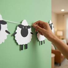 1 Set Cartoon Sheep Party Banner, Baby Room Decoration And Baptism Garland - View 6