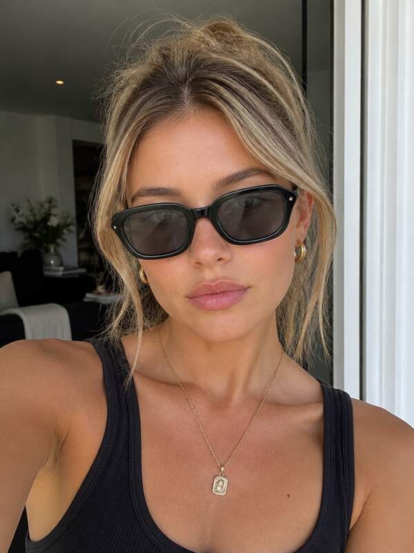 1 Pair European & American Narrow Frame Square Punk Fashion Glasses, Street Style Fashion, Personalized Street Photography, Style, Women