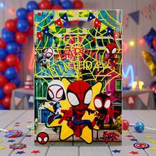 Marvel 1套/10個蜘蛛人生日派對禮物袋、蜘蛛人糖果袋、糖果袋、生日派對用品與裝飾，完美的生日與節日禮物、新年禮物、情人節禮物、復活節禮物 - 查看 6