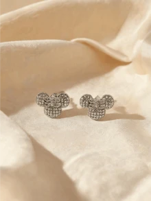 Miniso 迪士尼米奇水鑽耳釘 1對 金色閃亮輕盈舒適 女款日常派對禮物 - 樣式1 - 查看 3