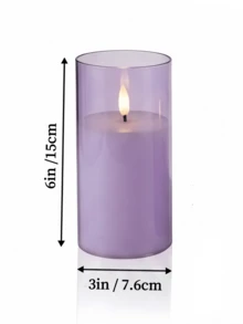 1/2/3件裝無焰蠟燭燈，附遙控器/定時功能，電池供電，暖光照明；適用於桌面裝飾，適用於聖誕節、萬聖節、情人節、母親節、生日、求婚、婚禮、愚人節、餐桌、派對及各種節日。(淺紫色，3英吋 X 4英吋 5英吋 6英吋) - 淡紫色 - 查看 10