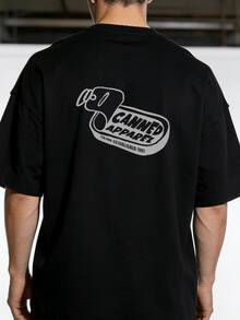 Camiseta Bohemia para Hombre con Estampado de Lema en Ambos Lados - Camiseta Casual de Manga Corta y Cuello Redondo, con logotipos en la parte delantera y trasera, lavable aáquina, de cort - Negro - Ver 8