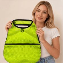1pc Adjustable Reflective Safety Vest For Dogs/High-Visibility Reflective Dog Walking Vest For Night/Breathable Mesh Hook & Loop Easy On-Off Outdoor Pet Reflective Vest/Suitable For Large, Medium And Small Dogs - Yellow - View 7