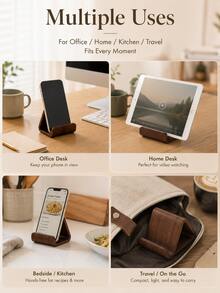 Fabriqué en bois massif de haute qualité avec une texture douce et délicate. La structure en forme de U offre un support stable pour le téléphone, empêchant les glissements et protégeant l'appareil tout en libérant vos mains. - Plusieurs styles - Voir 4