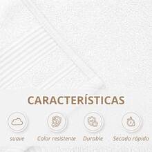 [Certificado OEKO-TEX]Toallas 100% algodón – Pack de 4 unidades por tamaño | Suaves y absorbentes, múltiples colores (30*50 / 50*100 / 70*140 / 100*150 cm), blanco - Blanco - Ver 6