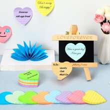 1/8 piezas/Set, Notas adhesivas con forma de corazón, Notas adhesivas con forma de corazón rayadas, Notas adhesivas autoadhesivas, Adecuadas para escuela, fiesta, intercambio de regalos, oficina, hogar y escuela, Artículos de papelería esenciales para el hogar, 3x3 pulgadas. Útiles escolares, Regreso a la escuela, Artículos escolares esenciales, Accesorios de escritorio - Medio - Ver 3