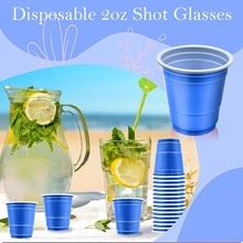 10pcs Heavy Duty Solid Color Party Shot Glasses, Suitable For Weddings, Holiday Parties, Family Gatherings - Blue - View 5