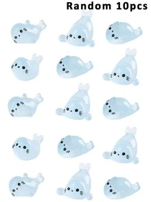 100/50/20/10/1pc Mini Blue Seal Resin Model, Glow-In-The-Dark Ocean Style, Cute Small Gift, Suitable For DIY Garden Decor, Fish Tank Accessories, Car Ornament, Desk Decoration, Birthday Party Decoration - Multicolor - View 12